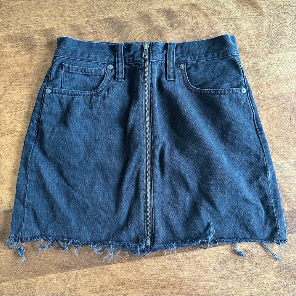 Madewell Cutoff Black Denim Skirt